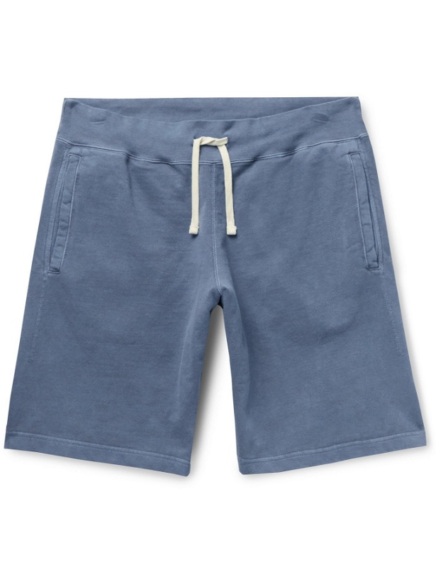 Photo: BEAMS PLUS - Pigment-Dyed Loopback Cotton-Jersey Drawstring Shorts - Blue - M