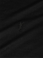 SAINT LAURENT - Silk-Jersey Turtleneck T-Shirt - Black