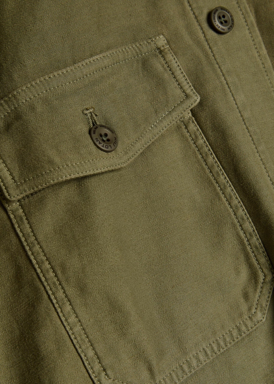 Nili Lotan Howard Cotton Overshirt Olive