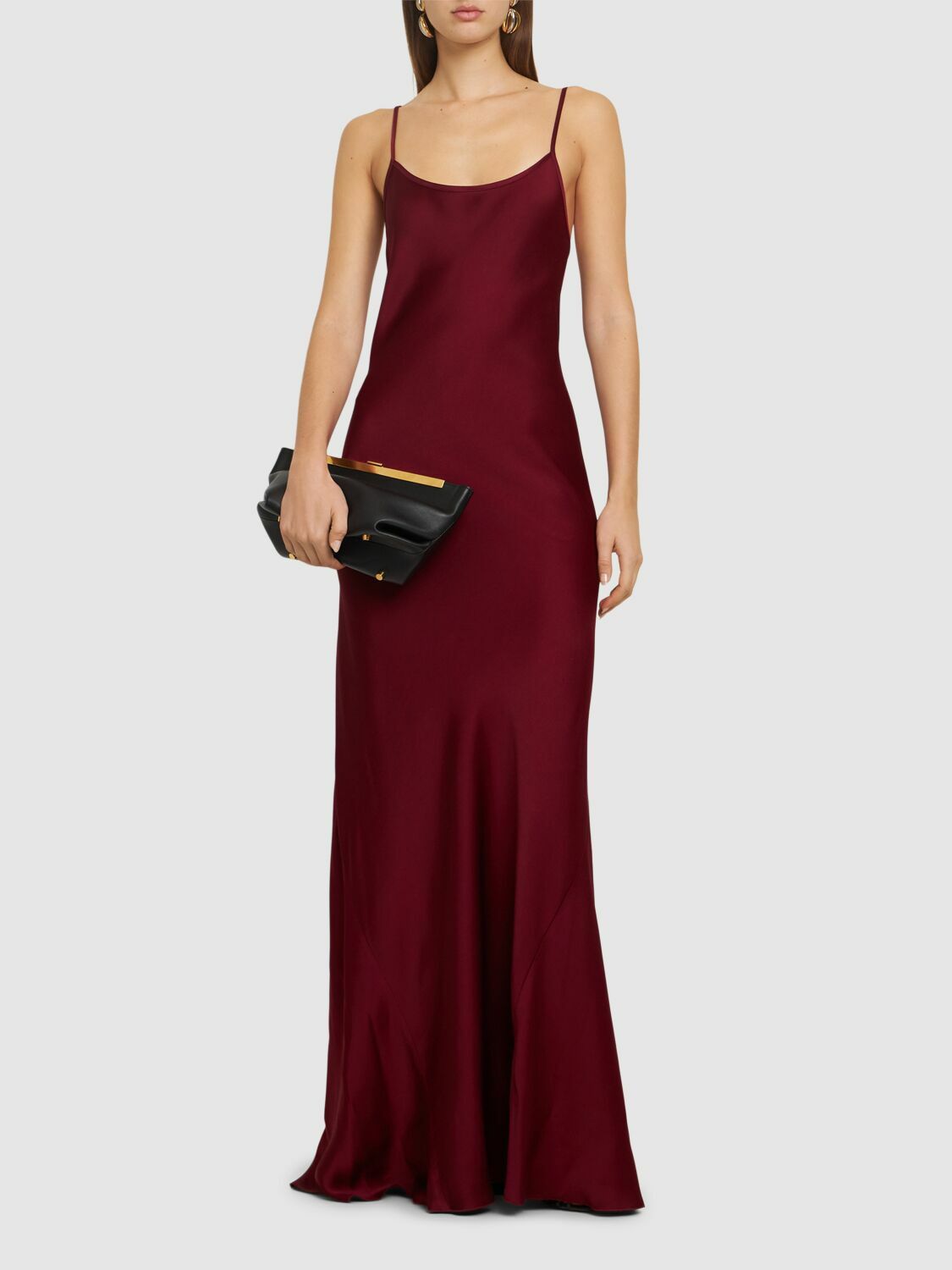 VICTORIA BECKHAM Cami Satin Crepe Long Dress Victoria Beckham