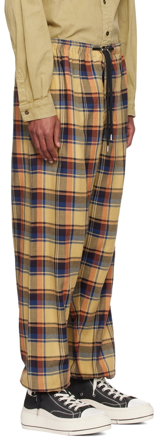 Faith Connexion Yellow Cotton Check Trousers