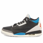 Air Jordan 3 Retro OG in Black/Blue/Coconut Milk