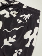FRAME - Straight-Leg Short-Length Logo-Appliquéd Printed Swim Shorts - Black