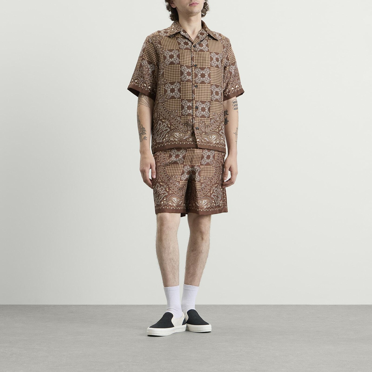 Amiri Men's MA Check Short in Tobacco