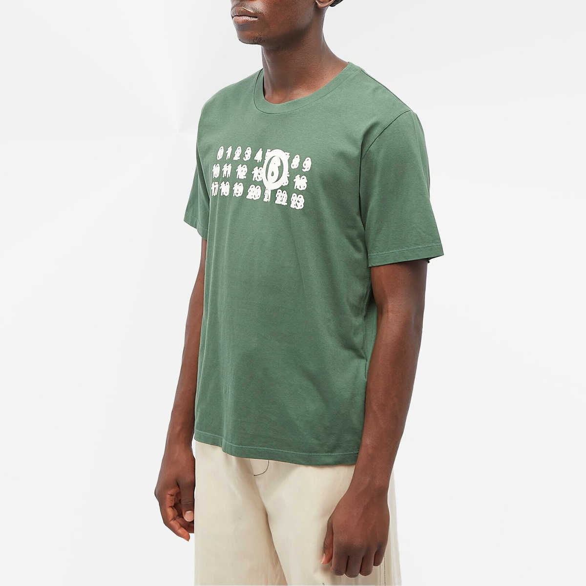 MM6 Maison Margiela Men's Triple Logo T-Shirt in Green MM6