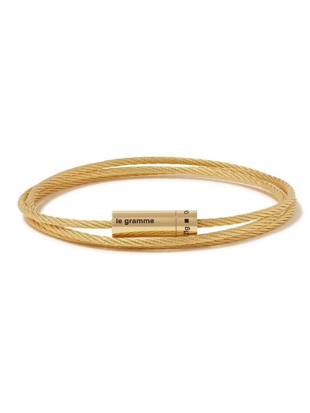 Photo: LE GRAMME - Triple Turn Le 21G 18-Karat Gold Cable Bracelet - Gold - 18