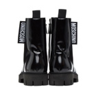 Moschino Black Logo Tab Combat Boots