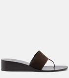 JUDE Lucille leather wedge thong sandals