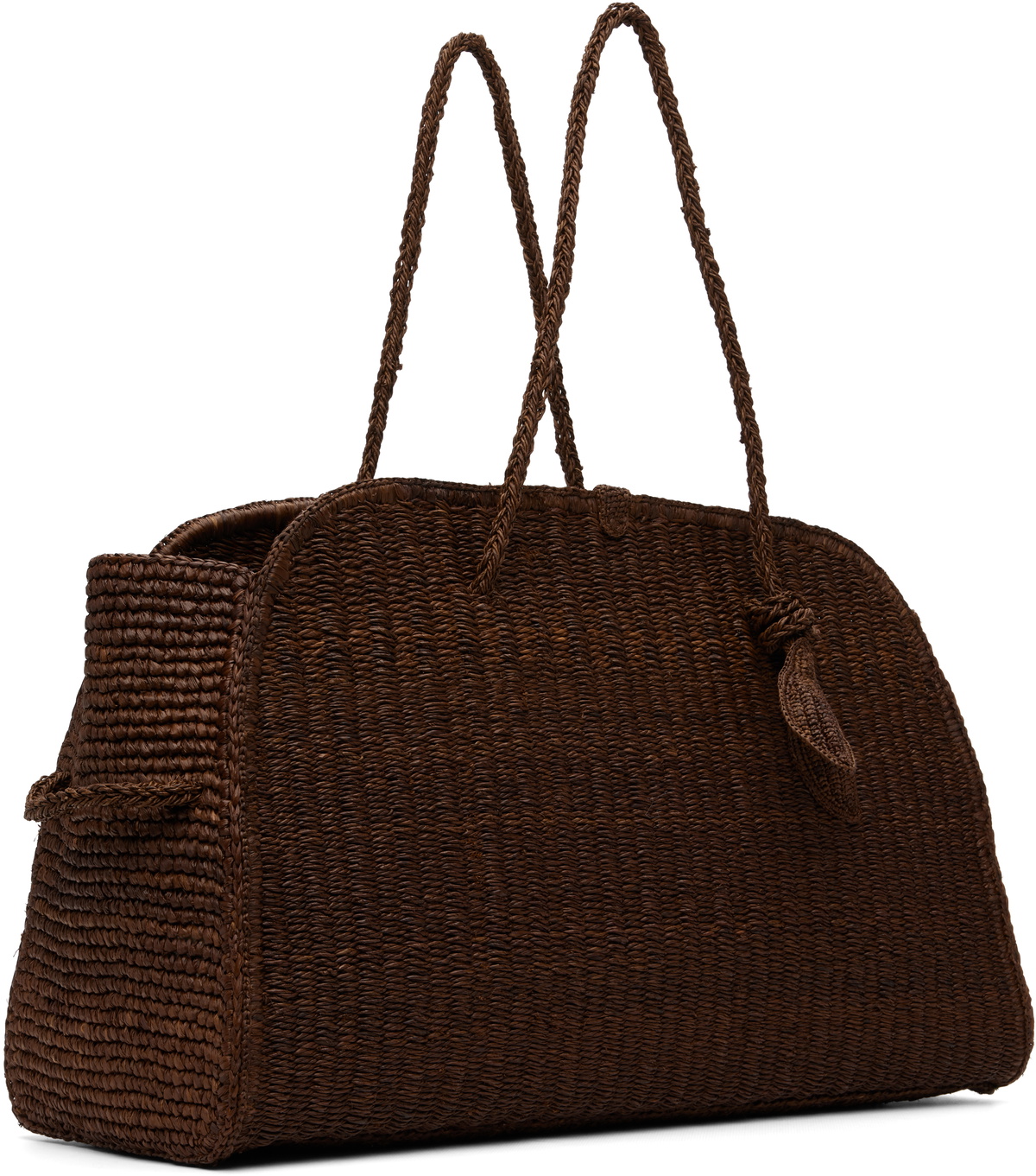 JACQUEMUS Brown 'The large raffia Turismo' Bag
