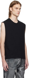 Karmuel Young Black Adjustable Shoulder Line Tank Top