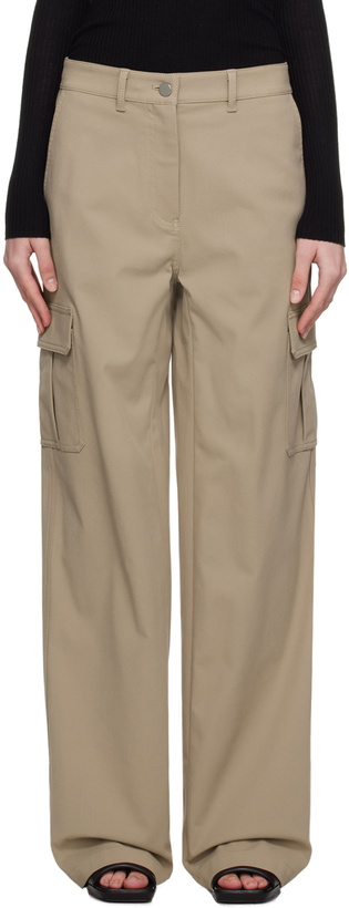 Photo: Theory Taupe Wide-Leg Trousers