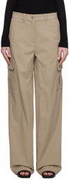 Theory Taupe Wide-Leg Trousers