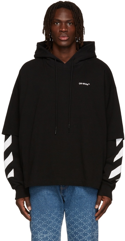 Photo: Off-White Black Diagonal Helvetica Hoodie