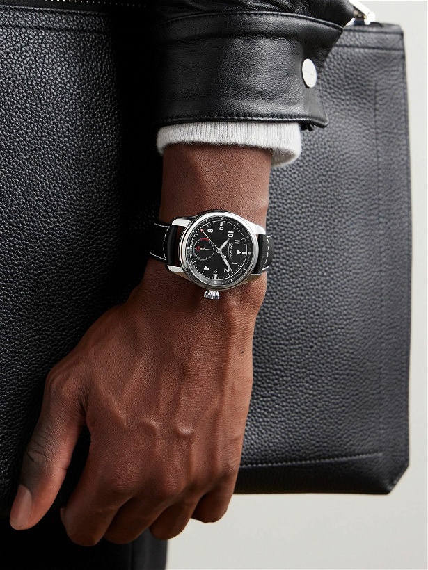 Photo: Bremont - Fury Automatic 40mm Stainless Steel and Leather Watch, Ref. No. FURY-BK-SS-R-S