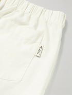 Abc. 123. - Straight-Leg Webbing-Trimmed Logo-Embroidered Cotton-Ripstop Trousers - White