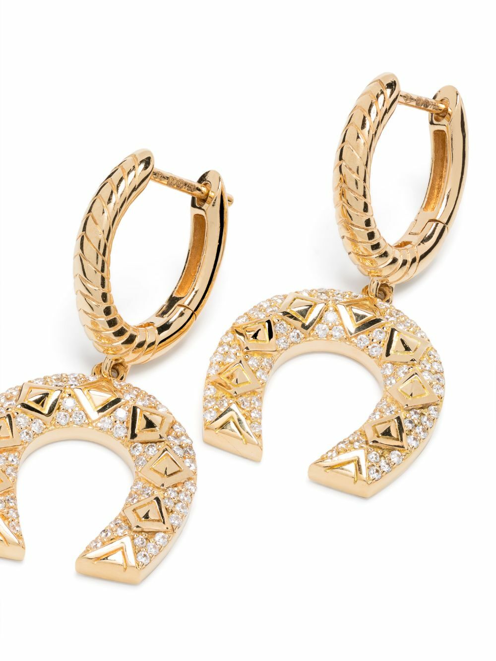 Harwell Godfrey 18K Yellow Gold Horseshoe Hoop Earrings