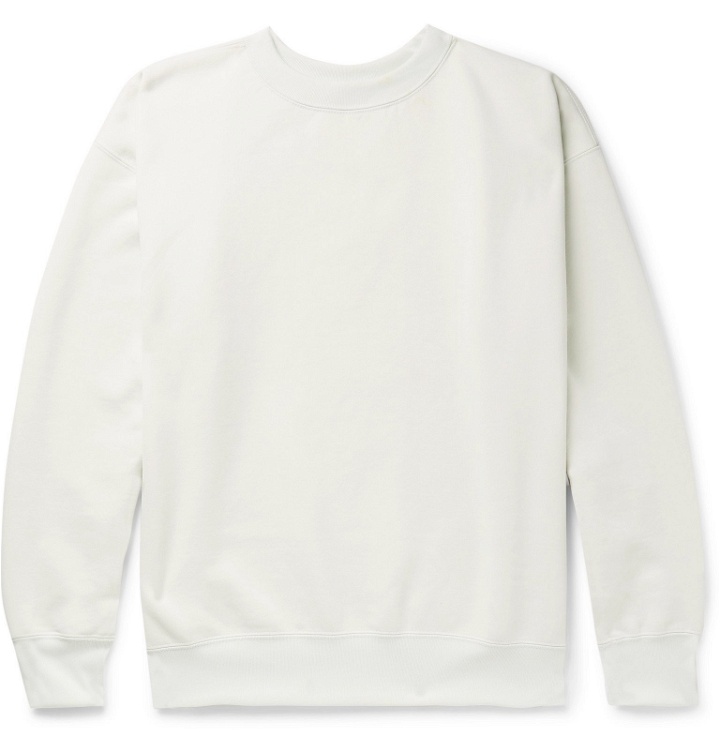 Photo: Auralee - Fleece-Back Cotton-Blend Jersey Sweatshirt - White