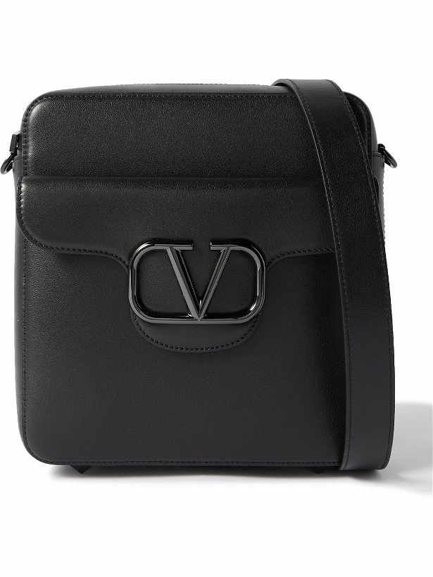 Photo: Valentino - Valentino Garavani Logo-Detailed Leather Messenger Bag