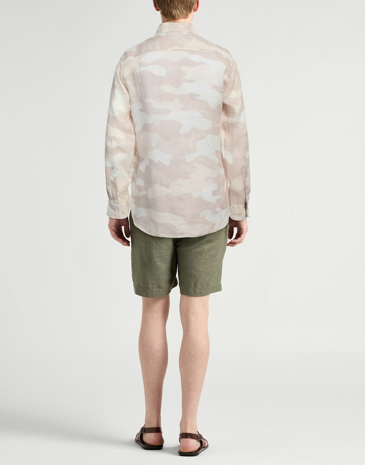 120% Lino Mens Shirt in Beige