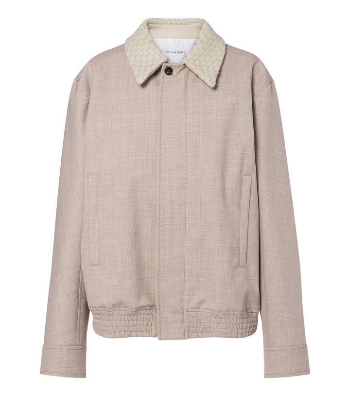 Photo: Bottega Veneta Leather-trimmed wool blouson jacket