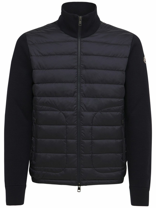 Photo: MONCLER Wool Blend Tricot Down Jacket