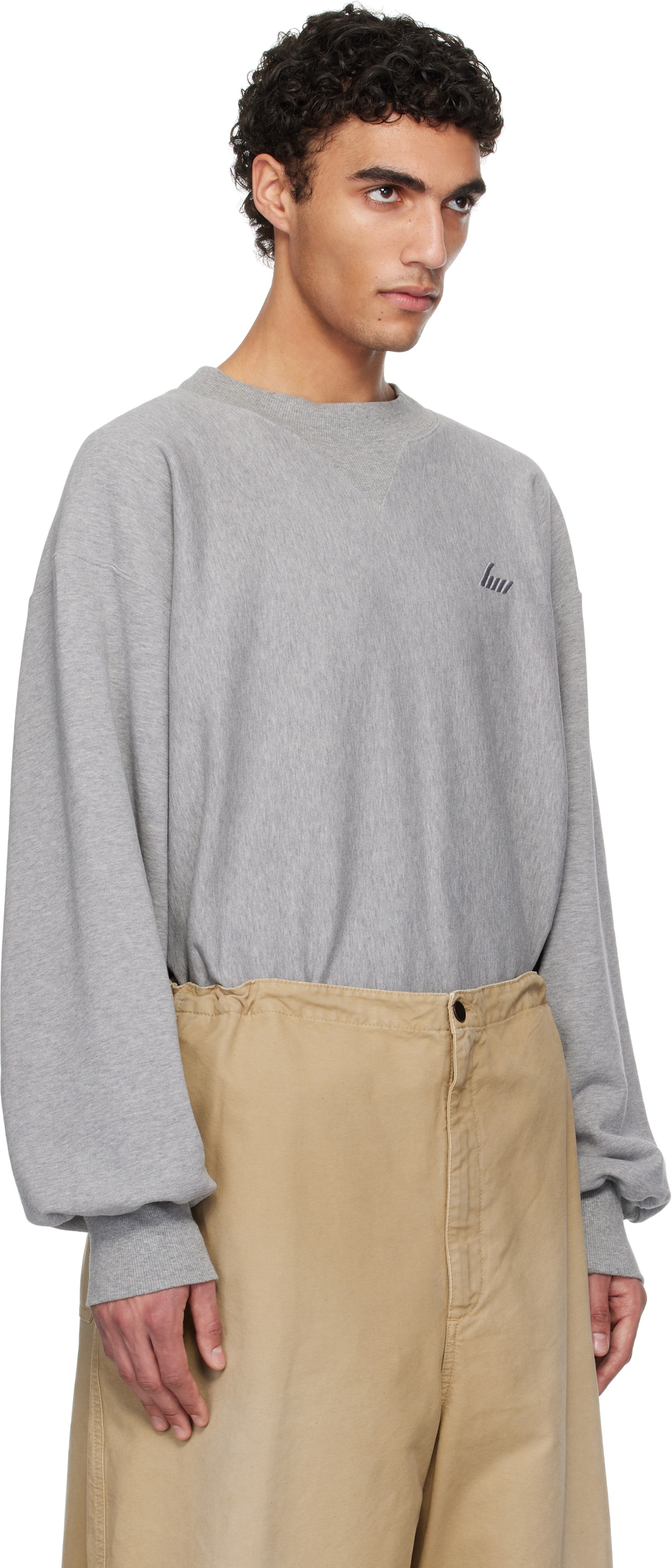 Hed Mayner Gray Embroidered Sweatshirt Hed Mayner