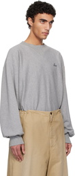 Hed Mayner Gray Embroidered Sweatshirt
