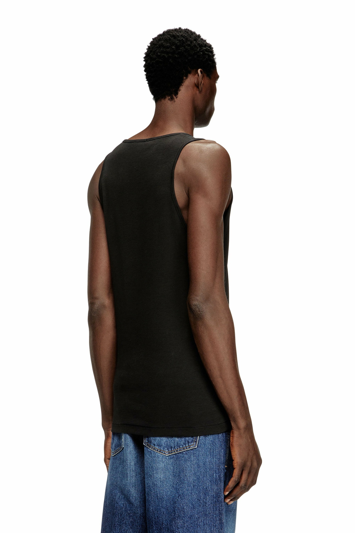Diesel Cotton tank top with logo - T-Shirts Mens in Black