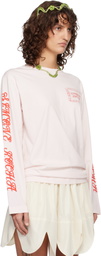 Simone Rocha Pink Pillowcase Logo Print Long Sleeve T-shirt