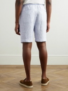 Massimo Alba - Kevin Straight-Leg Pleated Linen Drawstring Shorts - Blue