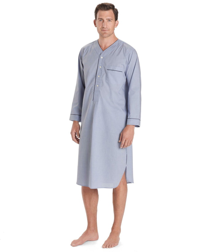 Photo: Brooks Brothers Men's Wrinkle-Resistant Broadcloth Nightshirt | Blue