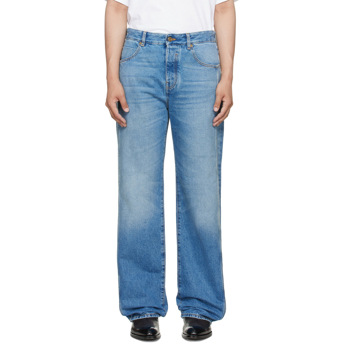 BALMAIN Blue Loose Jeans