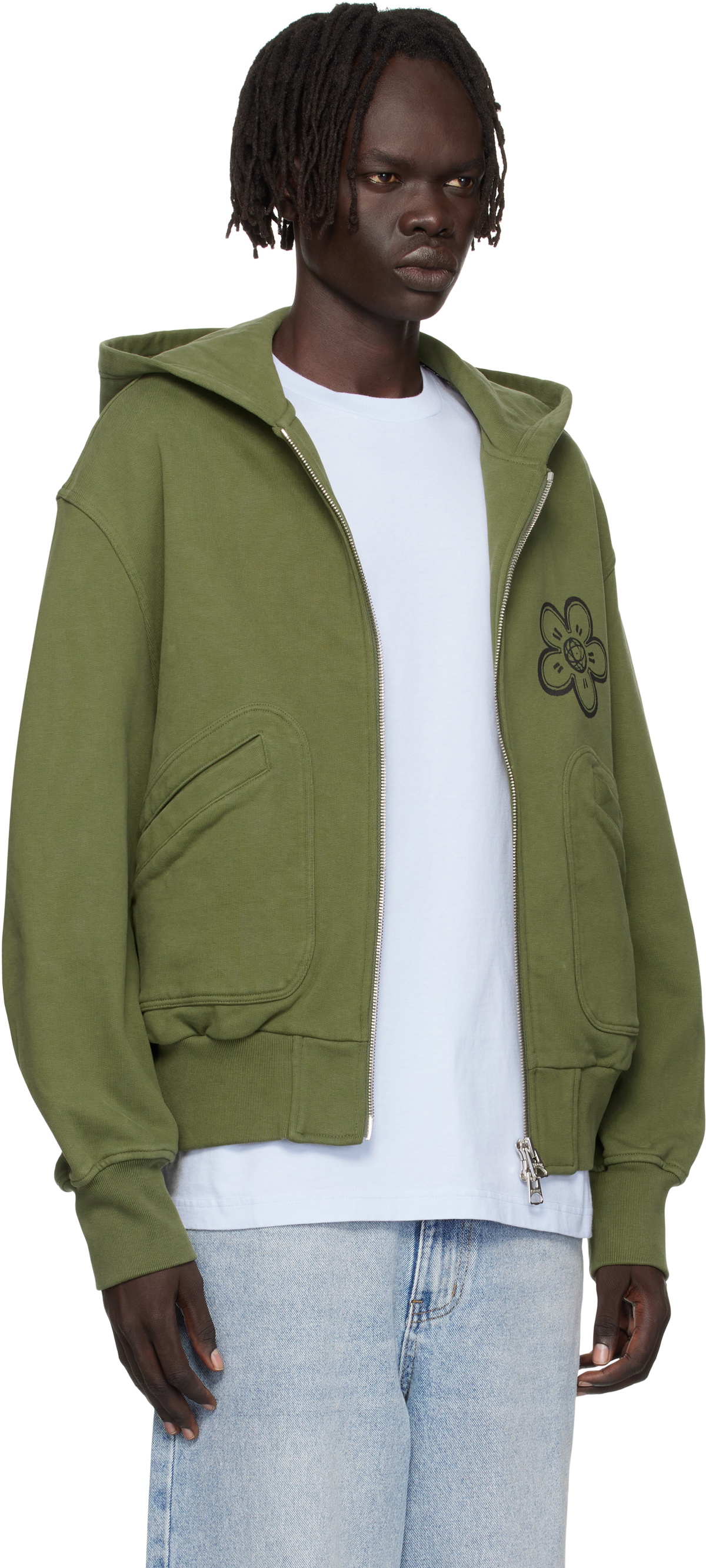 Kenzo Khaki Kenzo Paris Futura 2000 Edition Boxy Full-Zip Hoodie