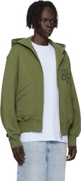 Kenzo Khaki Kenzo Paris Futura 2000 Edition Boxy Full-Zip Hoodie