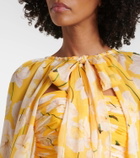 Carolina Herrera Gathered caped silk gown