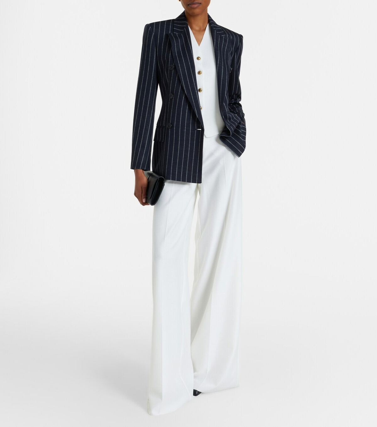 Max Mara Pinstripe double-breasted jersey blazer