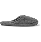 Soho Home - Harrison Cable-Knit Wool-Blend Slippers - Gray