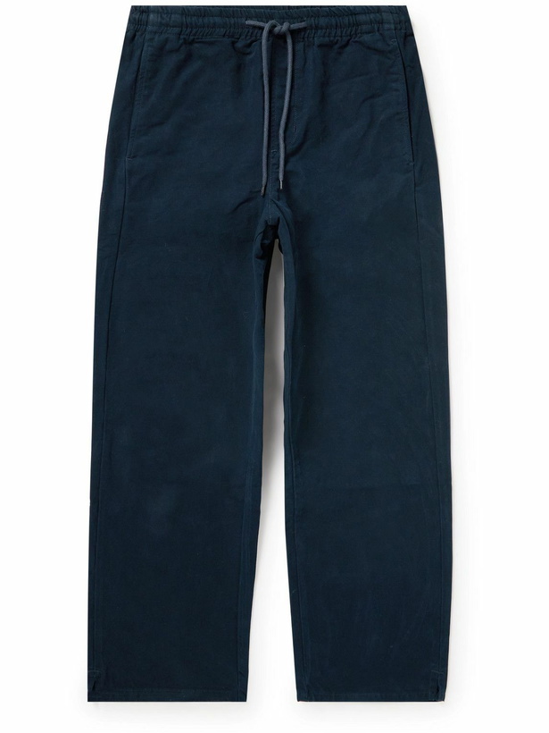 Photo: A.P.C. - Vincent Straight-Leg Cotton-Canvas Drawstring Trousers - Blue