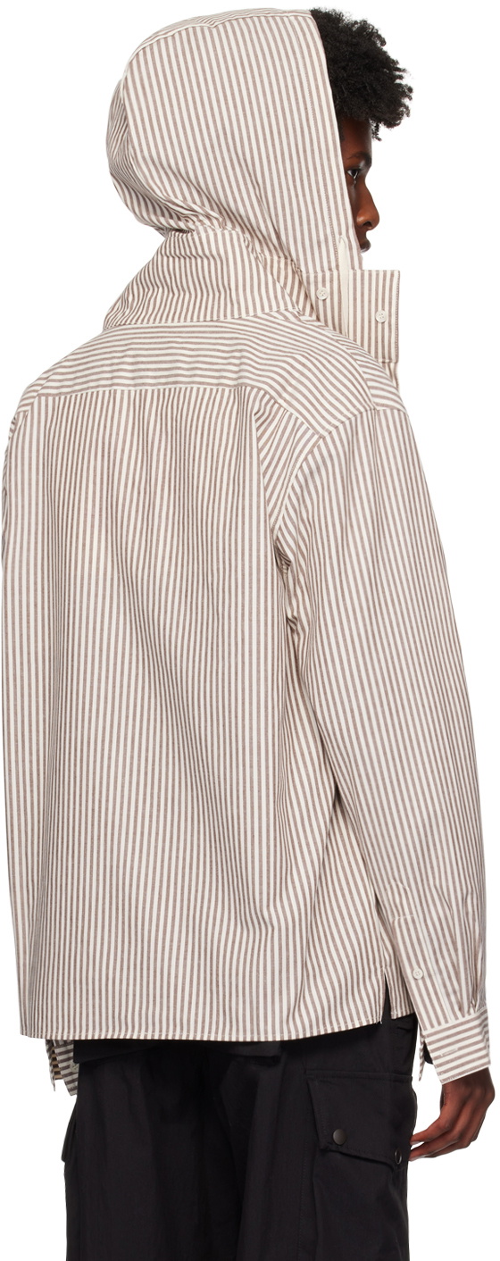 Kijun Brown Stripe Hoodie Shirt