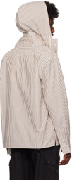 Kijun Brown Stripe Hoodie Shirt