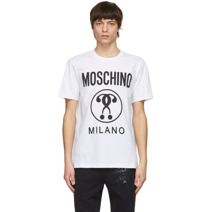 Photo: Moschino White Double Question Mark T-Shirt