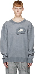 Feng Chen Wang Gray Double Neck Sweater