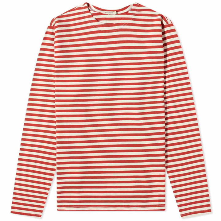 Photo: Nudie Jeans Co Men's Nudie Charles Breton Stripe T-Shirt in Poppy Red
