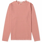 Nudie Jeans Co Men's Nudie Charles Breton Stripe T-Shirt in Poppy Red