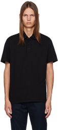 Vince Black Garment-Dyed Polo