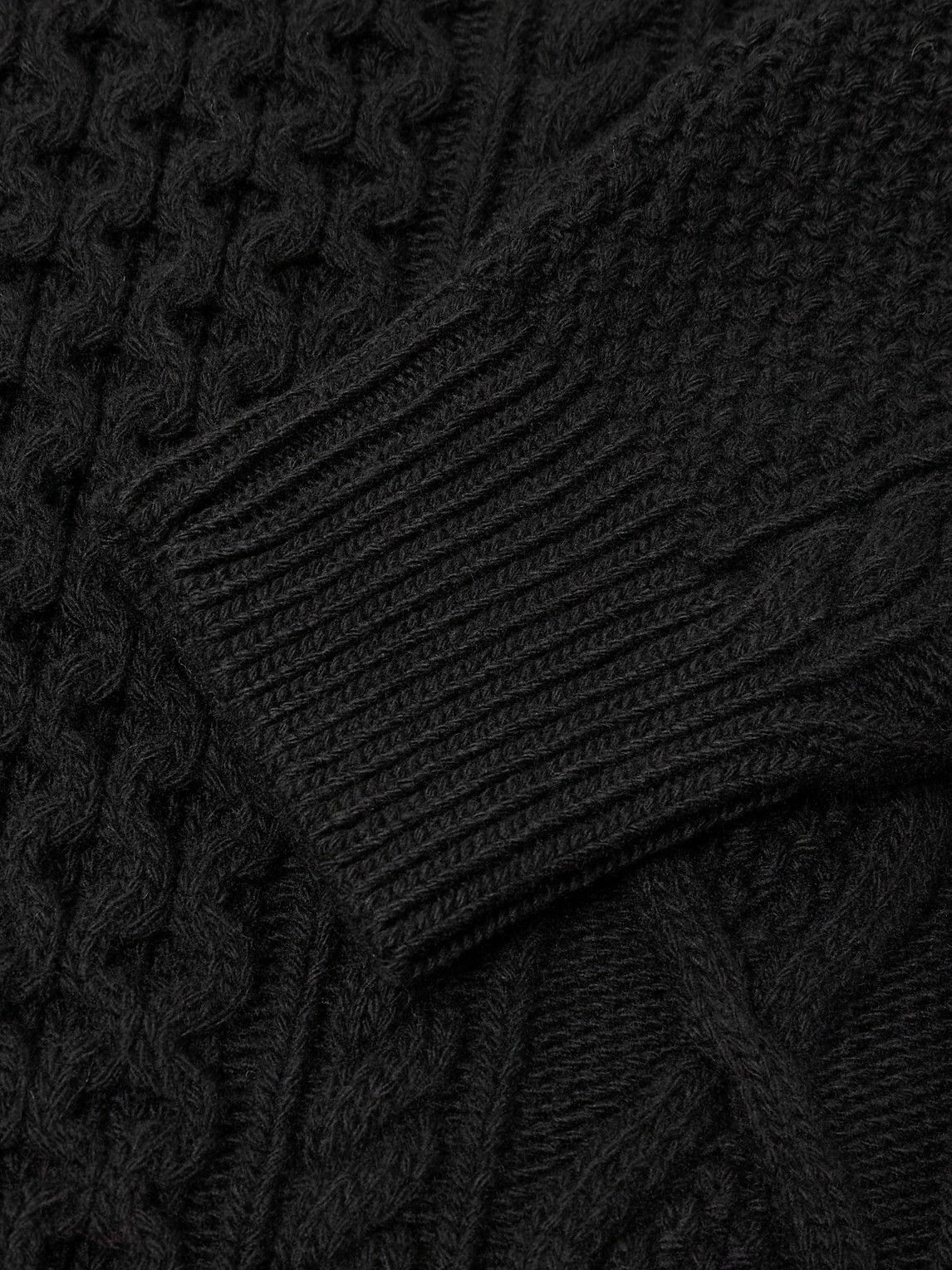 Ghiaia Cashmere - Pescatore Cable-Knit Wool Sweater - Black