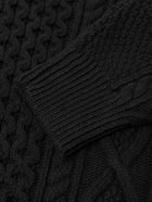 Ghiaia Cashmere - Pescatore Cable-Knit Wool Sweater - Black