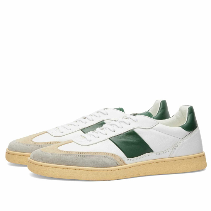 Photo: Collegium Men's Pillar Court II Sneakers in Taupe/Green