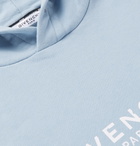 Givenchy - Logo-Print Loopback Cotton-Jersey Hoodie - Light blue