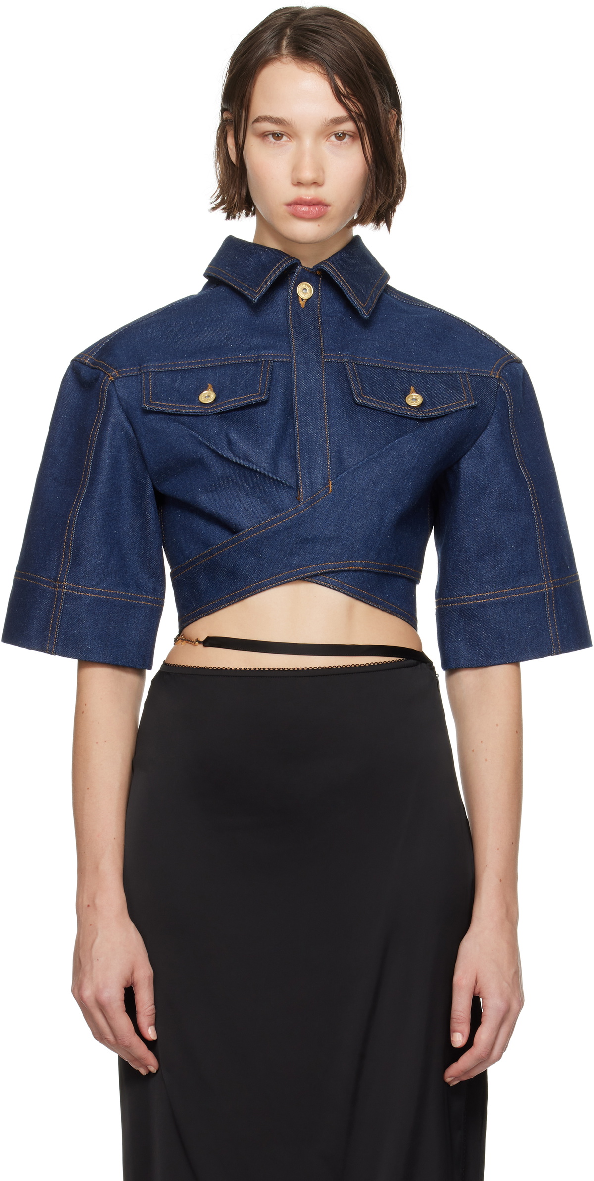 JACQUEMUS LA CASA ネイビー デニムジャケット JACQUEMUS Navy La Casa 'Le haut de-Nîmes' Denim Shirt Jacquemus